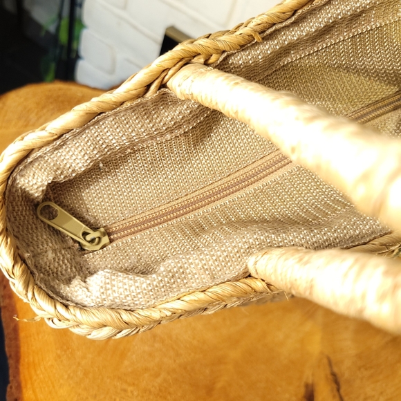 J. Crew Straw Zippered Tote Shoulder Bag - Picture 12 of 15